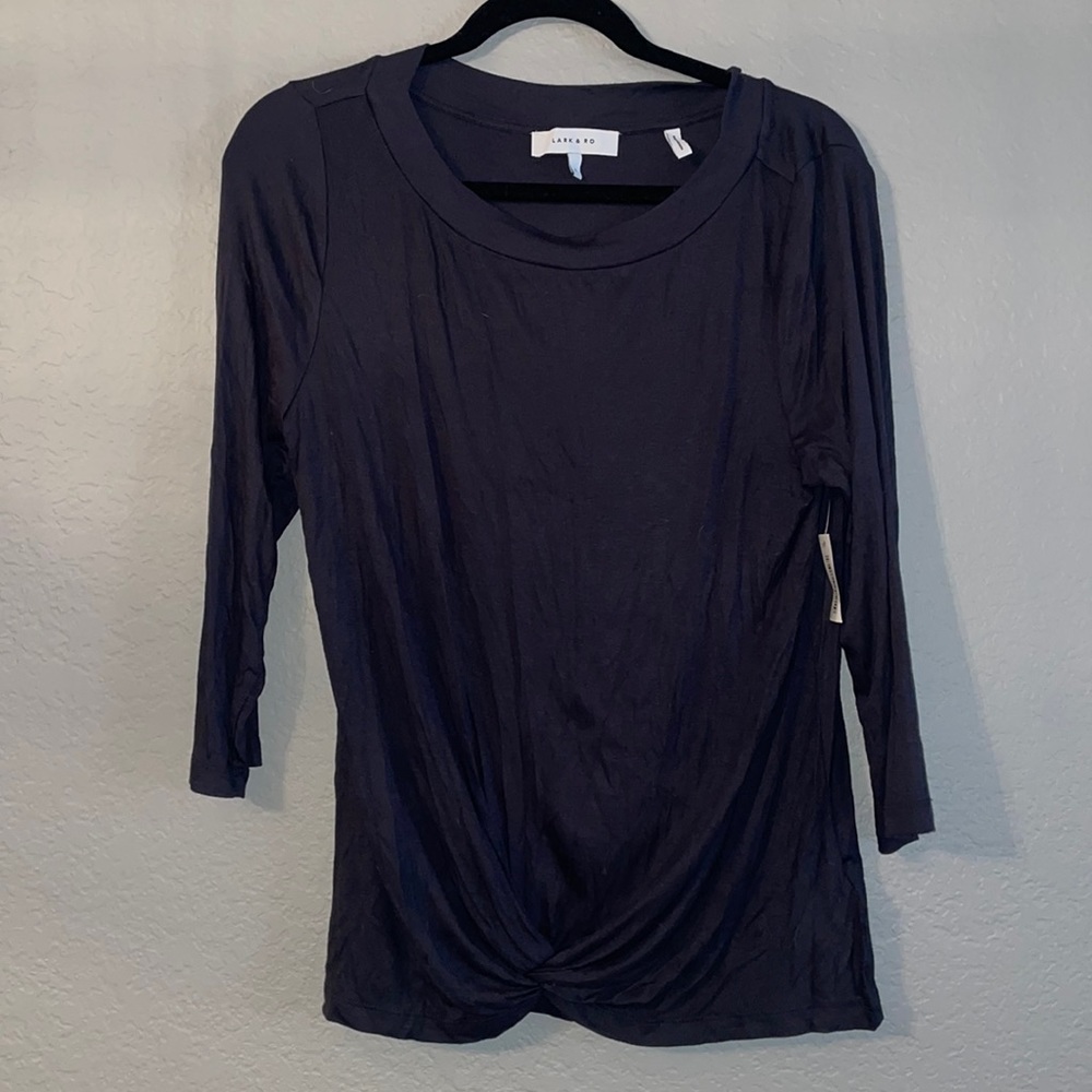 Knot front half sleeve top
